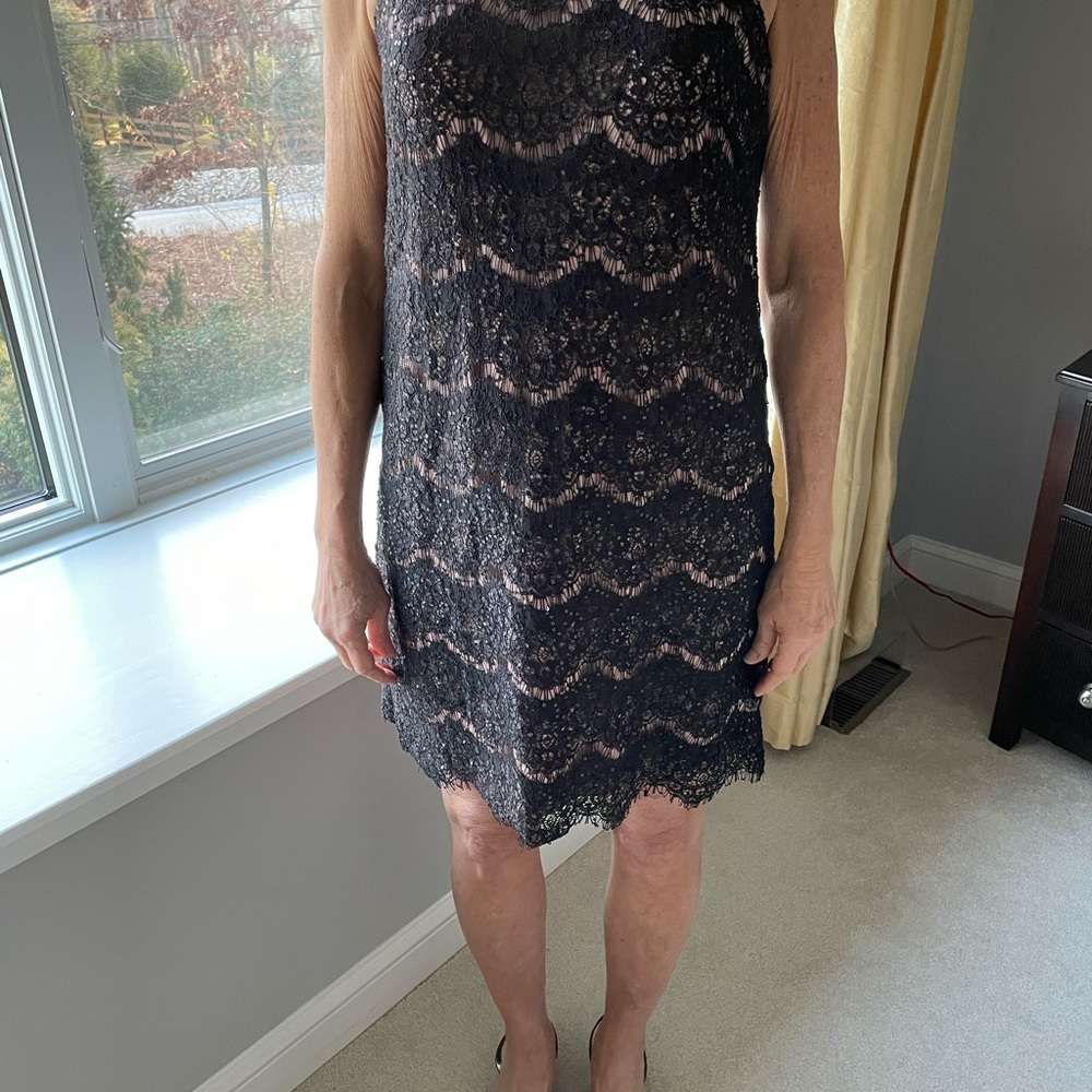 RN Studio Black Lace / Sequin Mini Dress